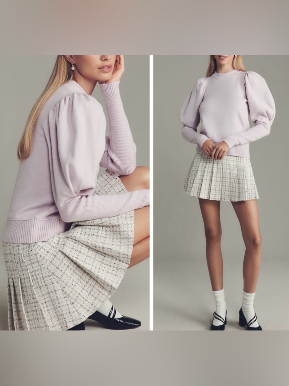 Anthropologie Maeve Puff-Shoulder Ribbed Sweater, Size L